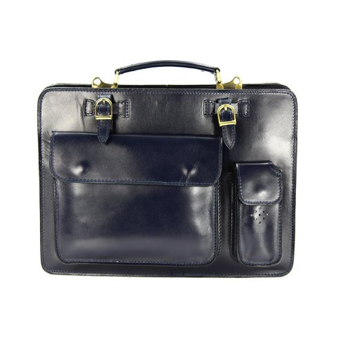 BELLI Design Bag "Verona" Leder Businesstasche dunkelblau