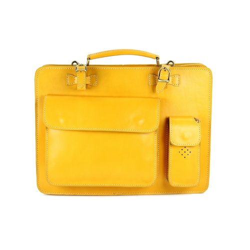 BELLI Design Bag &quot;Verona&quot; Leder Businesstasche gelb