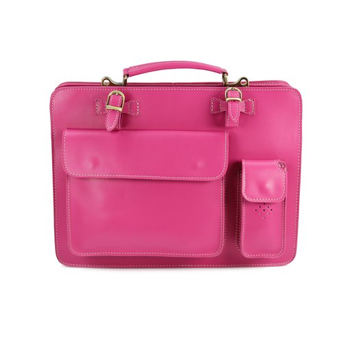 BELLI Design Bag "Verona" Leder Businesstasche fuchsia pink