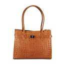 BELLI Leder Henkeltasche cognac kroko