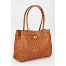 BELLI Leder Henkeltasche cognac kroko