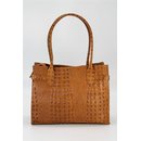 BELLI Leder Henkeltasche cognac kroko