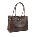 BELLI Leder Henkeltasche braun kroko