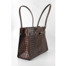 BELLI Leder Henkeltasche braun kroko