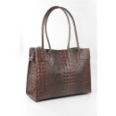 BELLI Leder Henkeltasche braun kroko