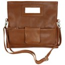 BELLI "City Clutch" Nappa Leder Handtasche cognac