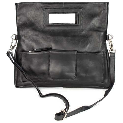 BELLI "City Clutch" Nappa Leder Handtasche schwarz