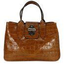 BELLI Ledertasche cognac lack kroko