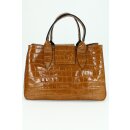 BELLI Ledertasche cognac lack kroko