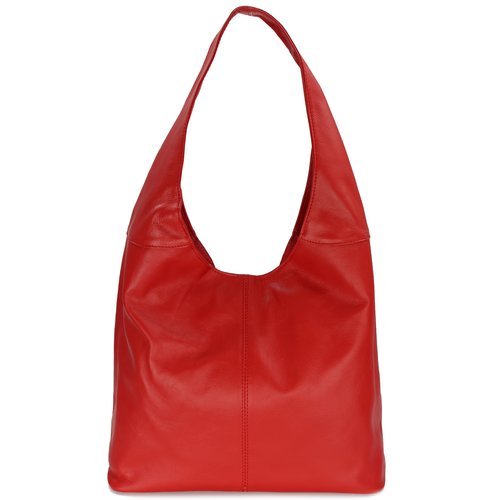 BELLI "Modena" mittelgrosser Nappaleder Shopper rot