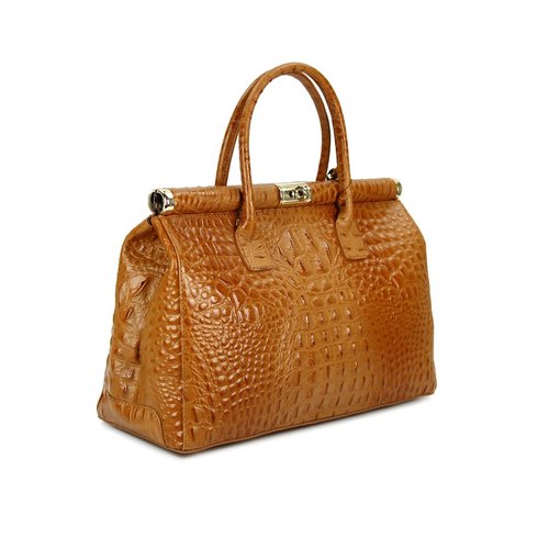 BELLI "The Bag" XXL Ledertasche cognac kroko