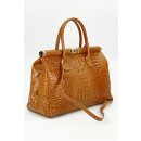 BELLI "The Bag" XXL Ledertasche cognac kroko