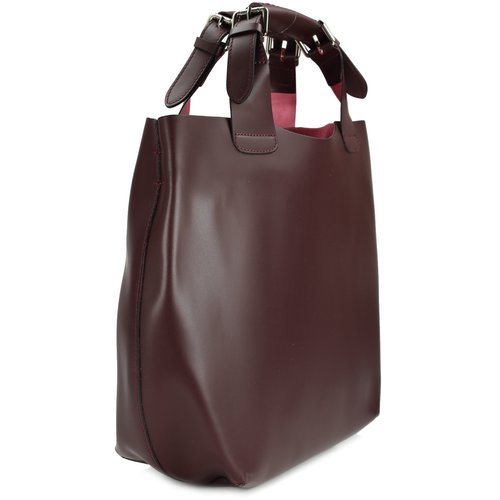 BELLI Designer Ledertasche Henkeltasche bordeaux dunkel