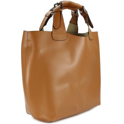 BELLI Designer Ledertasche Henkeltasche cognac braun