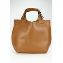 BELLI Designer Ledertasche Henkeltasche cognac braun