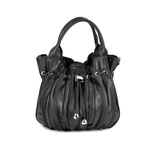 BELLI "Globe Bag" Ledertasche Damentasche Umhängetasche Handtasche schwarz 