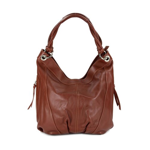 BELLI ital. Nappa Leder Shopper maronen braun