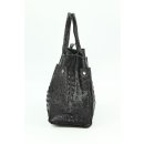 BELLI Ledertasche schwarz kroko und Glattleder