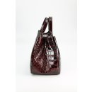 BELLI Ledertasche bordeaux rot lack kroko