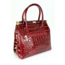 BELLI "The Bag L" Ledertasche bordeaux lack kroko