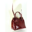 BELLI "The Bag L" Ledertasche bordeaux lack kroko