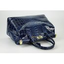 BELLI "The Bag XL" Ledertasche dunkelblau lack kroko