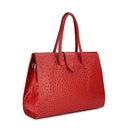 BELLI® "Design Bag C" Leder Handtasche bordeaux rot strauss