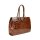 BELLI "Design Bag C" Leder Handtasche cognac lack Kroko