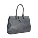 BELLI® "Design Bag C" Leder Handtasche grau Strauß Prägung
