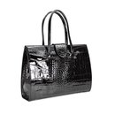 BELLI "Design Bag C" Leder Handtasche schwarz lack Kroko