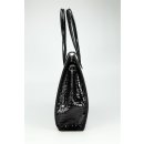 BELLI "Design Bag C" Leder Handtasche schwarz lack Kroko