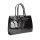 BELLI "Design Bag C" Leder Handtasche schwarz lack Kroko