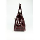 BELLI "The Bag" XXL Ledertasche bordeaux rot lack kroko