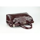 BELLI "The Bag" XXL Ledertasche bordeaux rot lack kroko
