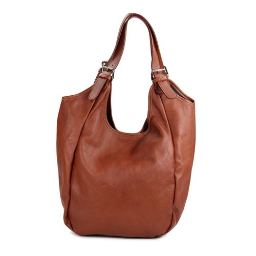 BELLI "Firenze" Nappa Leder Shopper maronenbraun