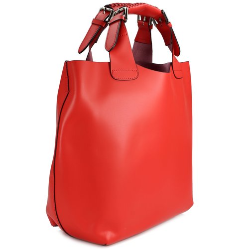 BELLI Designer Ledertasche Henkeltasche rot