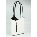 BELLI "Backpack" Leder Tasche Rucksack weiß schwarz strauss