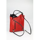 BELLI "Backpack" Leder Tasche Rucksack rot schwarz strauss