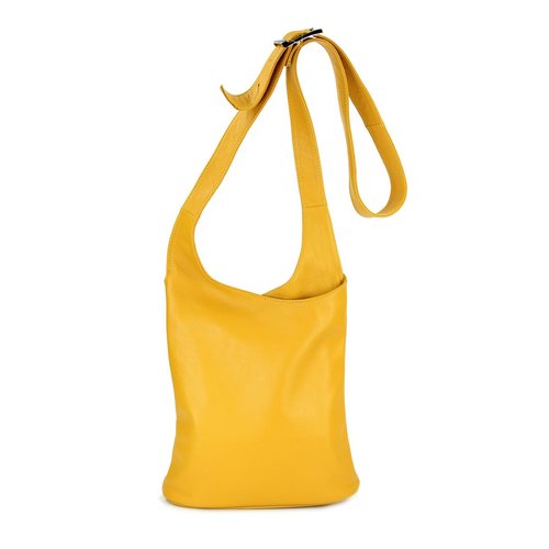 BELLI &quot;Cross Bag Classic&quot; Umh&auml;ngetasche Ledertasche gelb