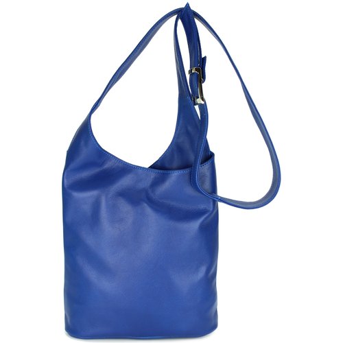 BELLI "Cross Bag Classic" Umhängetasche Ledertasche royal blau