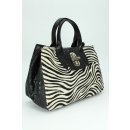 BELLI exklusive Fell Ledertasche schwarz kroko zebra