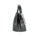 BELLI exklusive Fell Ledertasche schwarz kroko zebra