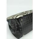 BELLI exklusive Fell Ledertasche schwarz kroko zebra