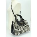 BELLI exklusive Fell Ledertasche schwarz kroko zebra