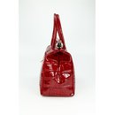 BELLI "The Bag" XL Ledertasche bordeaux rot lack kroko