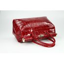 BELLI "The Bag" XL Ledertasche bordeaux rot lack kroko