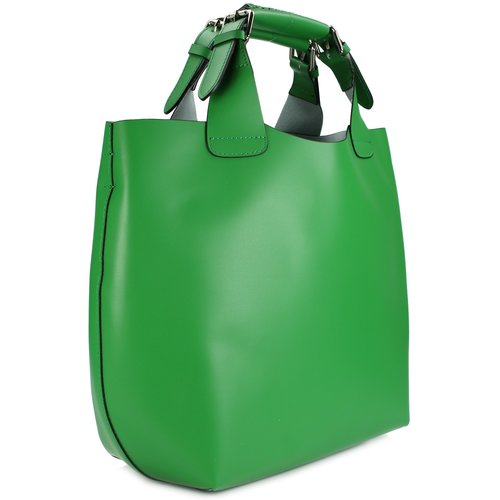 BELLI Designer Ledertasche Henkeltasche grün