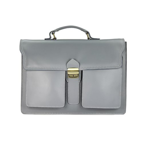 BELLI "Design Bag B" Leder Businesstasche unisex hellgrau