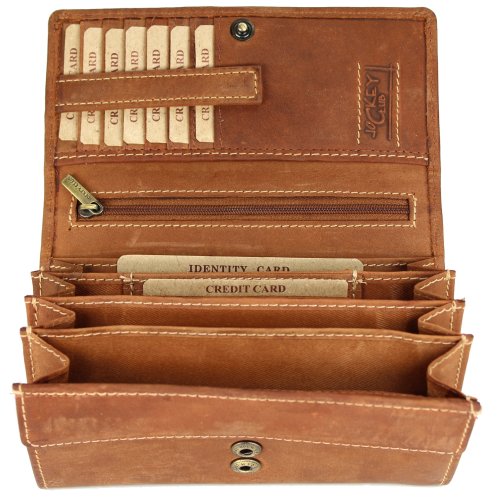 BELLI Vintage Leder Damen Geldbörse cognac braun