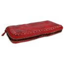 BELLI Vintage Nieten Leder Damen Geldbörse "Shabby" Portemonnaie in rot
